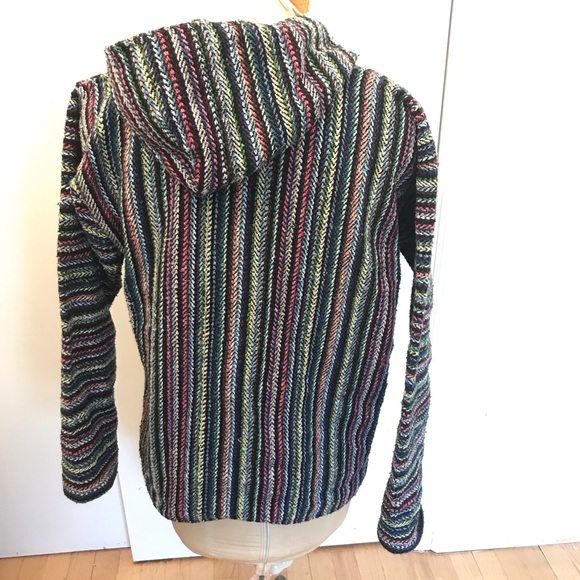 Earth Ragz hoodie “drug rug” blanket sweater - S - Picture 2 of 11